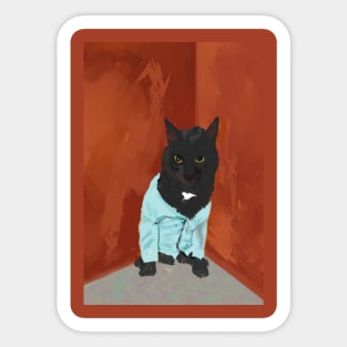 Black Cat Art Sticker